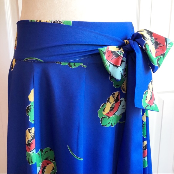Isani for Target Blue Tropical Floral Print Skirt with Tie - Picture 2 of 15